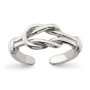 Love Knot Toe Ring in Sterling Silver